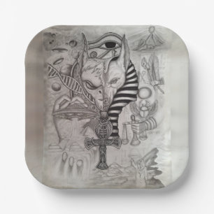 Assiettes En Carton Anciens Aliens, Anubis
