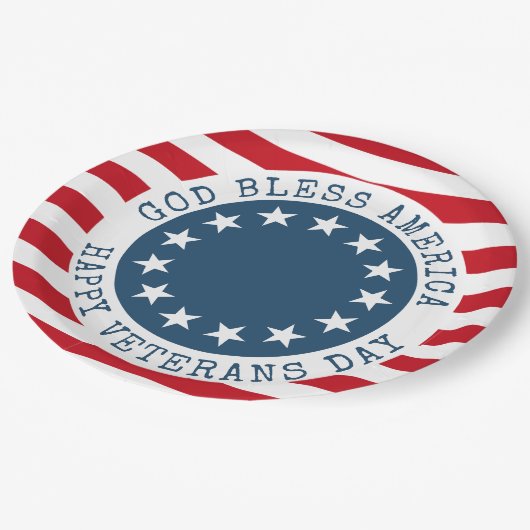 Assiettes En Carton Anciens combattants patriotiques américains (Angle)