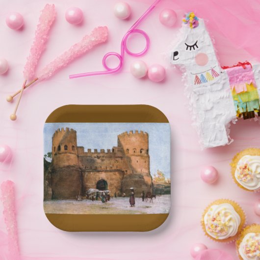 Assiettes En Carton Ancient Roman Historic Architecture (Fête)