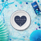 Assiettes En Carton Ancre Bleu bleu marine Mariage nautique (Fête)