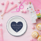 Assiettes En Carton Ancre Bleu bleu marine Mariage nautique (Fête)