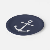 Assiettes En Carton Ancre bleue marine (Angle)