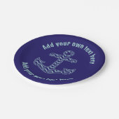 Assiettes En Carton Ancre Chevron bleu Texte personnalisé nautique