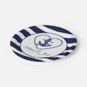 Assiettes En Carton Ancre Et Bleu (Angle)