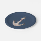 Assiettes En Carton ancre marine sur bleu marine (Angle)