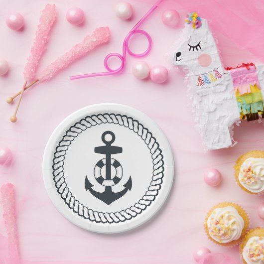 Assiettes En Carton Ancre mignonne (Fête)