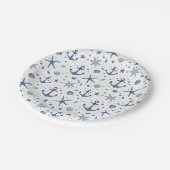Assiettes En Carton Ancre nautique Starfish Beach Thème Plaques papier (Angle)