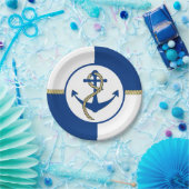 Assiettes En Carton Ancre orientée nautique de bateau (Fête)