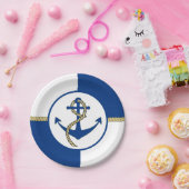 Assiettes En Carton Ancre orientée nautique de bateau (Fête)