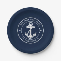 Ancre personnalisée Nom du bateau Marine Bleu naut