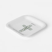Assiettes En Carton Anémones et Eucalyptus croisent la première commun (Angulaire)