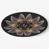 Assiettes En Carton Ange Abstraite ailes Mandala Monogramme fractal (Angle)