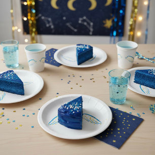 Assiettes En Carton Ange céleste avec étoiles étincelantes
