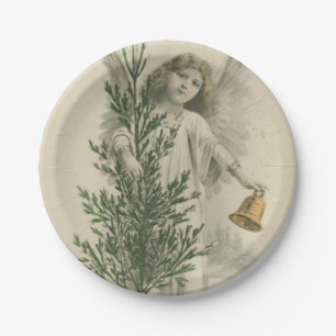 Assiettes En Carton Ange vintage de Noël