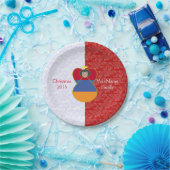 Assiettes En Carton Angel arménien Cheveux noirs vêtus d'un drapeau (Fête)