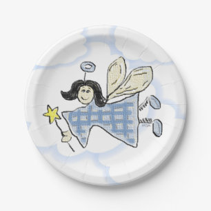 Assiettes En Carton Angel/Fée (bleu)