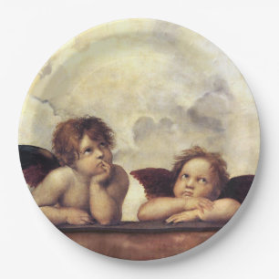 Assiettes En Carton ANGES / Cherubs ailés, Nuages Raffaello Sanzio