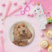 Assiettes En Carton Anglais Cocker Peinture Espagnole - Art Chien orig (Fête)