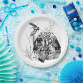 Assiettes En Carton Anglais Setter, Chasse à la bécasse (Fête)