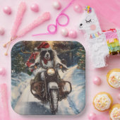 Assiettes En Carton Anglais Setter Chien équitation Moto Noël (Fête)