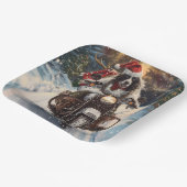 Assiettes En Carton Anglais Setter Chien équitation Moto Noël (Angulaire)