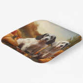 Assiettes En Carton Anglais Setter Puppy Automne Citrouille de plaisir (Angulaire)