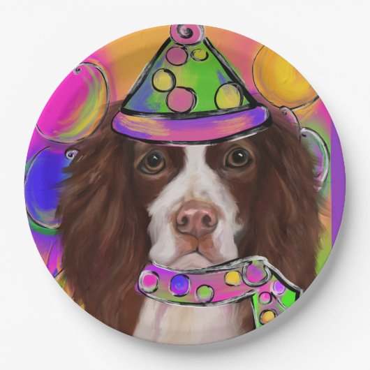 Assiettes En Carton Anglais Springer Spaniel (Devant)