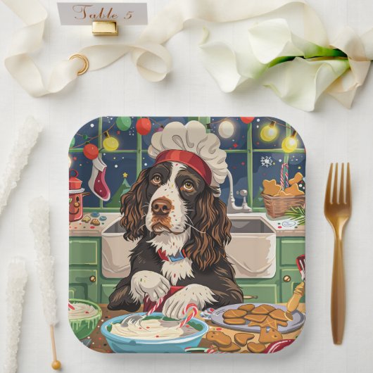 Assiettes En Carton Anglais Springer Spaniel Gastronomie : Festif (Mariage)