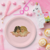 Assiettes En Carton Angles victoriens rose pâle (Fête)