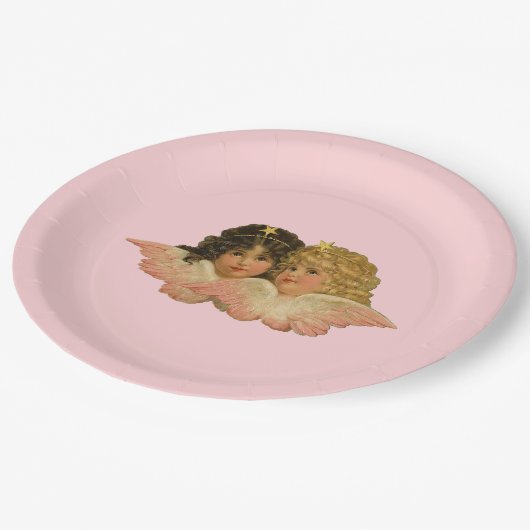 Assiettes En Carton Angles victoriens rose pâle (Angle)