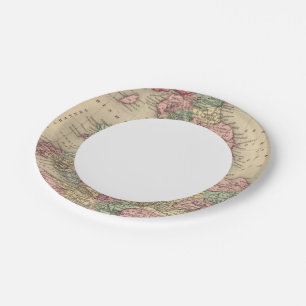 Assiettes En Carton Angleterre, Pays de Galles, carte par Mitchell