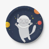 Assiettes En Carton Animal Astronaut Chat Avec Casque Spatial Clipart (Devant)