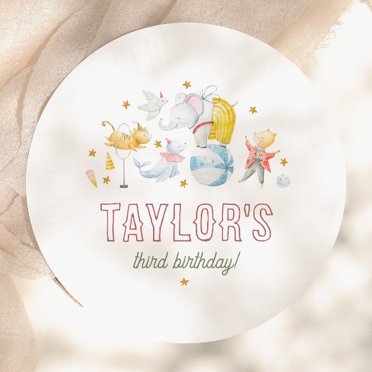 Assiettes En Carton Animal Circus | Carnaval d'aquarelle
