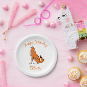 Assiettes En Carton Animal - Cool Red WOLF - Joyeux anniversaire - (Fête)