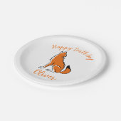 Assiettes En Carton Animal - Cool Red WOLF - Joyeux anniversaire - (Angle)