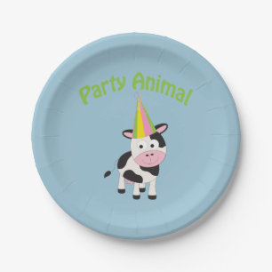 Assiettes En Carton Animal de fête ! Vache