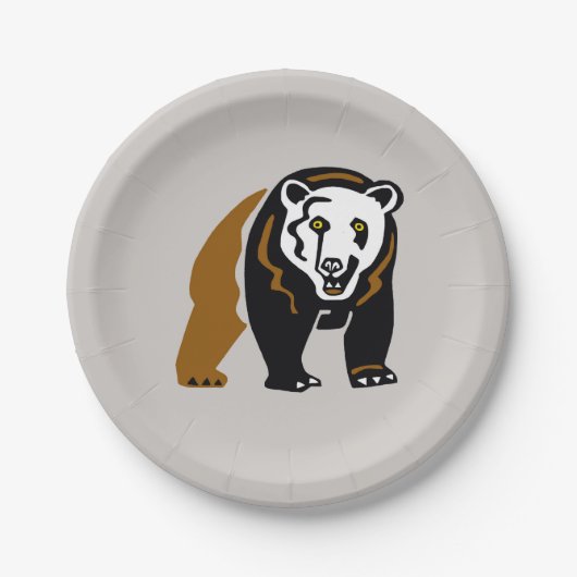 Assiettes En Carton Animal en voie de disparition - Grizzly BEAR - Fau (Devant)
