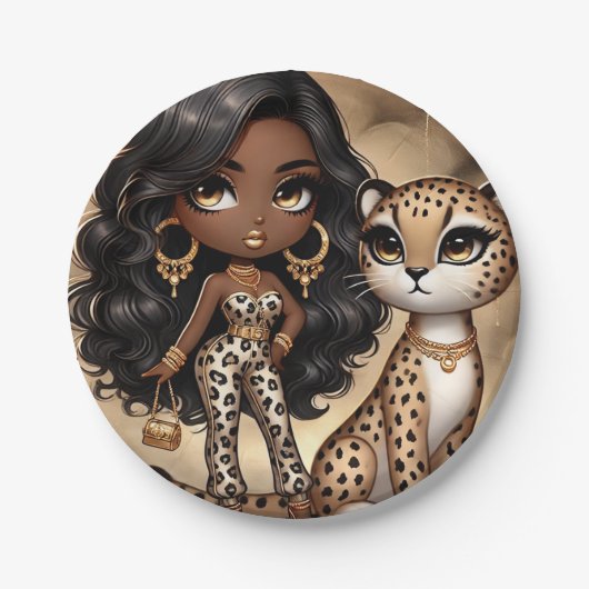 Assiettes En Carton Animal Kingdom Couture Cheetah (Devant)