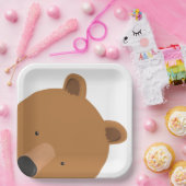 Assiettes En Carton Animal mignon du visage de l'ours (Fête)