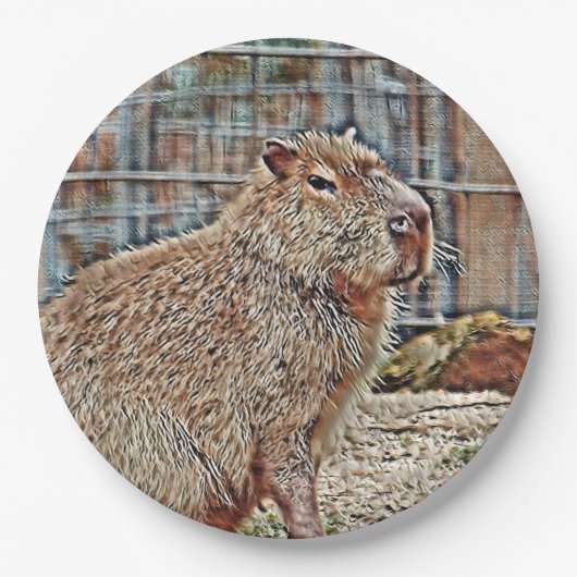 Assiettes En Carton Animal SmartMix - Capybara (Devant)