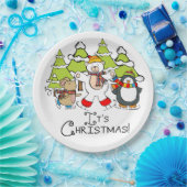 Assiettes En Carton Animaux C'est Noël (Fête)