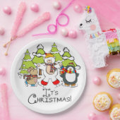 Assiettes En Carton Animaux C'est Noël (Fête)