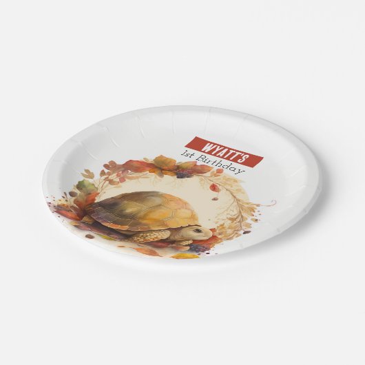 Assiettes En Carton Animaux d'automne personnalisés thème Anniversaire (Angle)