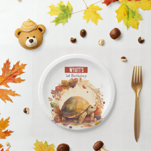 Assiettes En Carton Animaux d'automne personnalisés thème Anniversaire