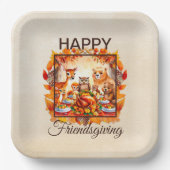 Assiettes En Carton Animaux de bois d'action amicale Feuilles d'automn (Recto)