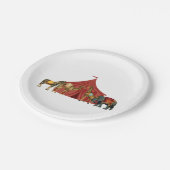 Assiettes En Carton Animaux De Cirque Et Tente (Angle)