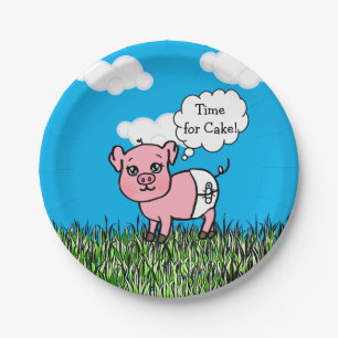Assiettes En Carton Animaux de ferme Baby shower de porc C'est un garç