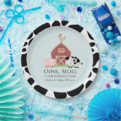 Assiettes En Carton Animaux de ferme Barnyard Blue Boy Baby shower (Fête)