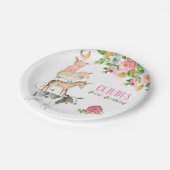 Assiettes En Carton Animaux de ferme Barnyard Zoo Party Fille rose Ann (Angle)