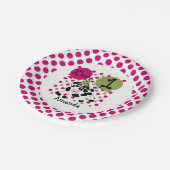 Assiettes En Carton Animaux de ferme Vache rose 1er Plaques de papier  (Angle)